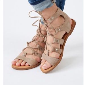 Dolce Vita Jasmyn blush suede gladiator sandals